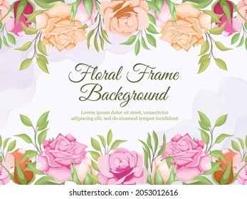 Wedding Background with Floral and Leaf Design