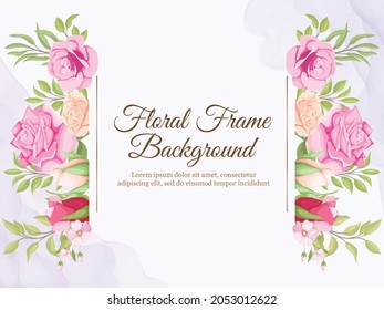 Fondo de boda con diseño floral y de hoja