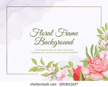 Fondo de boda con diseño floral y de hoja