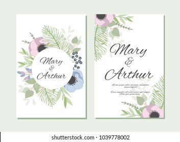 Wedding background with hand-made floral elements. Modern Wedding Collection.Vector illustration.