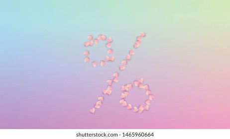 Wedding Background. Invitation Template. Many Random Falling Beautifull Hearts on Hologram Backdrop. Heart Confetti Pattern. Vector Wedding Background.