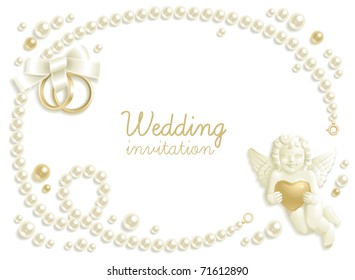 Wedding background with jewels composing a frame for your text