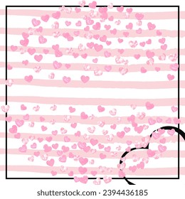 Wedding Background. Pink Winter Textile. Decoration Particle. Romantic Spray. Rose Hand Drawn Painting. Golden Glittery Card. December Stardust. Stripe Wedding Background