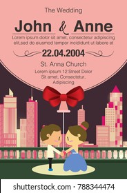 Wedding background vector. The couple in the night.