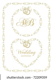 Wedding backgrounds with ribbon making a frame for your text