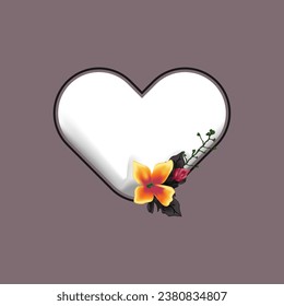 Wedding badge with beautiful floral realistic frame vector