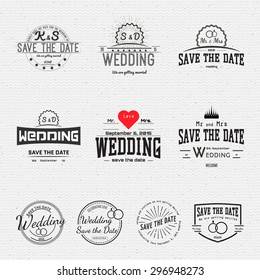 Wedding badges cards and labels, can be used to design wedding cards, presentations, invitations,