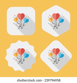 wedding ballons flat icon with long shadow,eps10