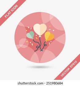 wedding ballons flat icon with long shadow,eps10
