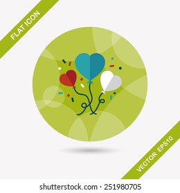 wedding ballons flat icon with long shadow,eps10
