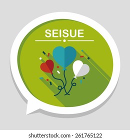 wedding ballons flat icon with long shadow,eps10