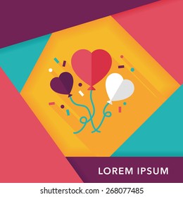 wedding ballons flat icon with long shadow,eps10
