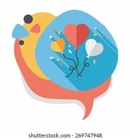 wedding ballons flat icon with long shadow,eps10