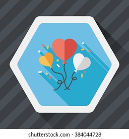 wedding ballons flat icon with long shadow,eps10