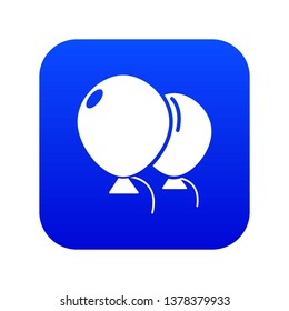 Wedding ballons icon blue vector isolated on white background