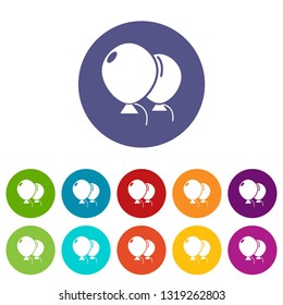 Wedding ballons icons color set vector for any web design on white background