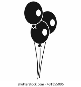 Wedding balloons in simple style isolated on white background vector illustration