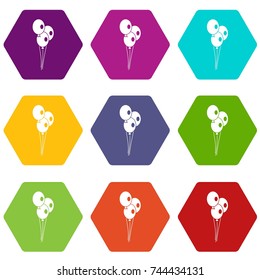 Wedding balloons in simple style isolated on white background vector illustration
