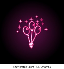 Wedding balls neon icon. Simple thin line, outline vector of wedding icons for ui and ux, website or mobile application