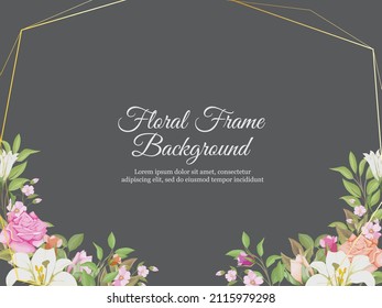 Wedding Banner Background Floral  with Roses and Lilies Design