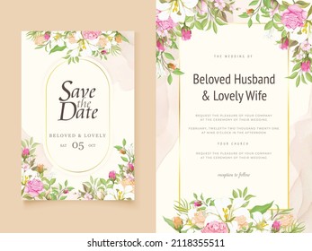 Wedding Banner Background Floral  with Roses and Lilies Design