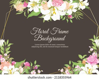 Wedding Banner Background Floral  with Roses and Lilies Design
