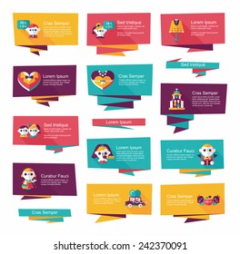 Wedding banner flat design background set, eps10