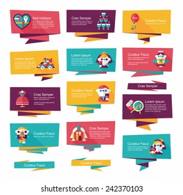 Wedding banner flat design background set, eps10