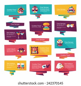 Wedding banner flat design background set, eps10