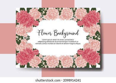 Fondo de flor de banner de boda, Planilla de diseño de flores de Dahlia dibujada a mano con acuarela digital