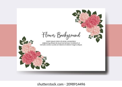 Fondo de flor de banner de boda, Planilla de diseño de flores de Dahlia dibujada a mano con acuarela digital