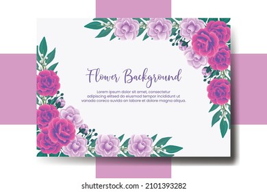 Wedding banner flower background, Digital watercolor hand drawn Rose with Camellia flower design Template