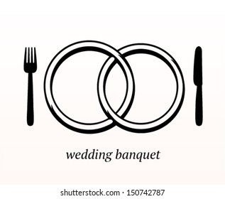 Wedding banquet, dinner menu icon