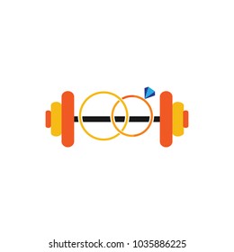 Wedding Barbell Logo Icon Design