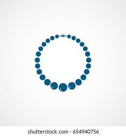 Wedding Beads Blue Flat Icon On White Background