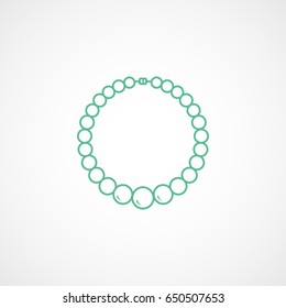 Wedding Beads Green Line Icon On White Background
