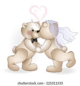 Wedding bears have. The white background.