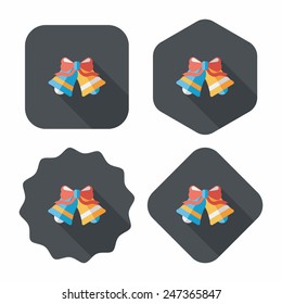 wedding bell flat icon with long shadow,eps10