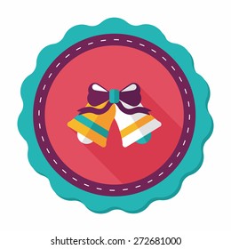 wedding bell flat icon with long shadow,eps10