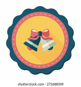 wedding bell flat icon with long shadow,eps10