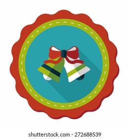 wedding bell flat icon with long shadow,eps10