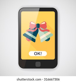 wedding bell flat icon with long shadow,eps10