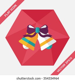 wedding bell flat icon with long shadow,eps10