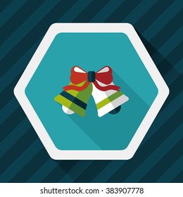 wedding bell flat icon with long shadow,eps10