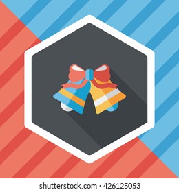 wedding bell flat icon with long shadow,eps10