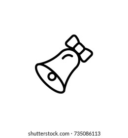 Wedding bell flat icon. Single high quality outline symbol of wedding for web design or mobile app. Thin line signs of love for design logo, visit card, etc. Outline logo of happy