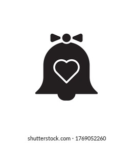 wedding bell icon glyph vector illustration black design. isolated on white background
