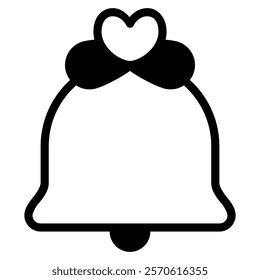 wedding bell icon with mixed style. Suitable for website design, logo, app, UI and etc. Based on the size of the icon in general, so it can be reduced.