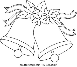  Wedding Bell Isolated Coloring Page for Kids