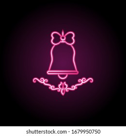 Wedding bell neon icon. Simple thin line, outline vector of wedding icons for ui and ux, website or mobile application